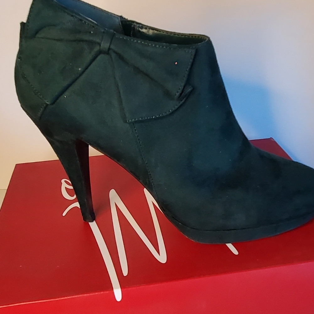 Green Suede Booties